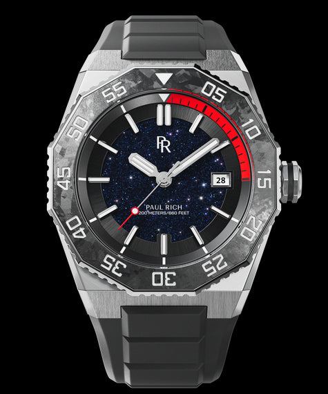 Aquacarbon Pro Midnight Silver - Aventurine Quartz | Automatic