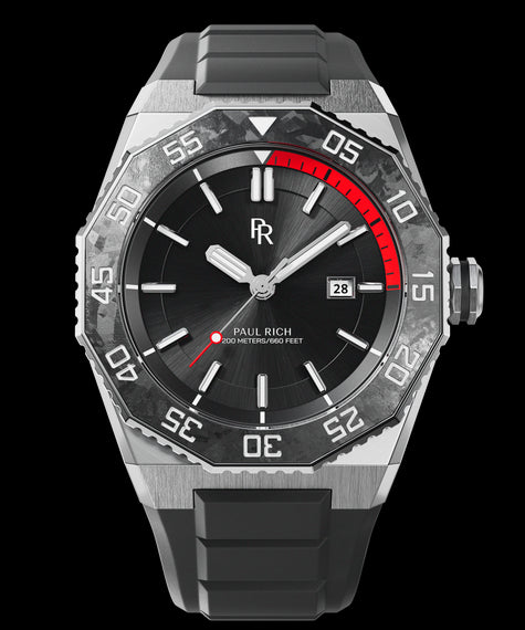 Aquacarbon Pro Midnight Silver - Sunburst Quartz | Automatic