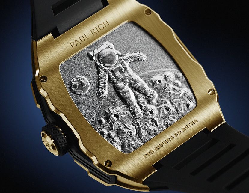 Astro Classic Mason Gold three-dimensional astronaut engraving on case back Astro Classic Mason Gold three-dimensional astronaut engraving on case back