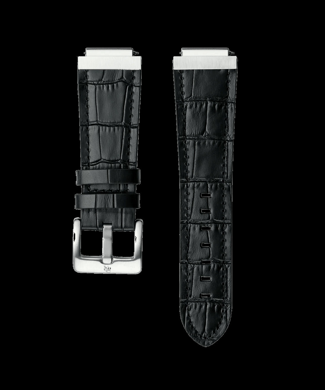 Uhrenarmband Leder Silber Schwarz Uhrenarmband Leder Silber Schwarz