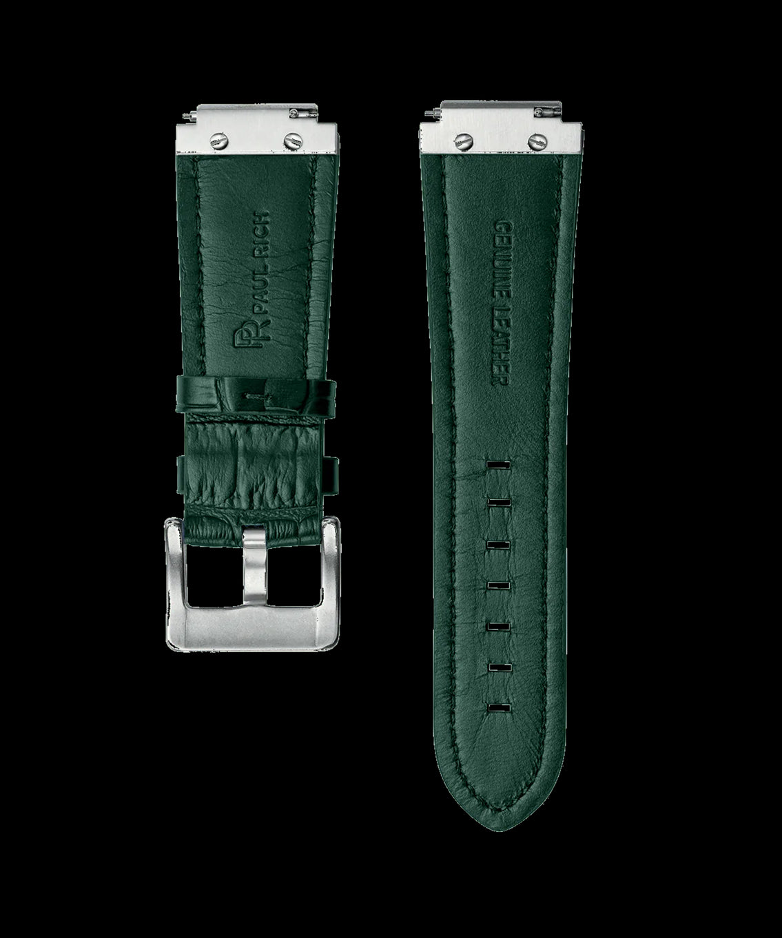 Uhrenarmband Leder Silber Grün Uhrenarmband Leder Silber Grün