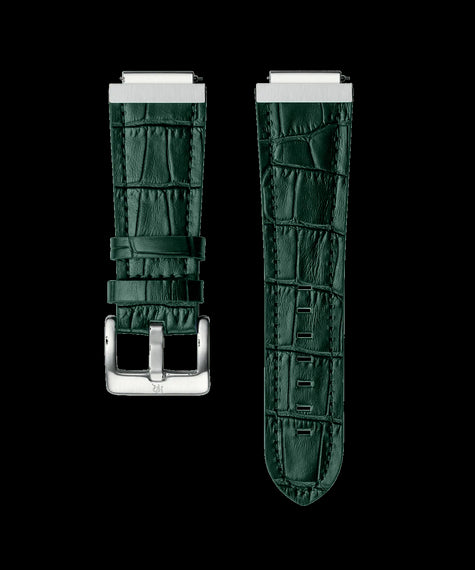 Uhrenarmband Leder Silber Grün Uhrenarmband Leder Silber Grün