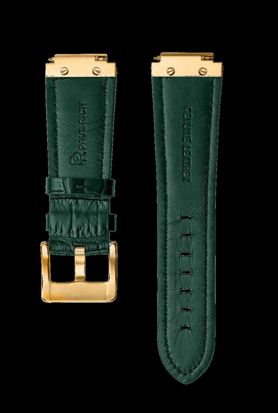Star Dust I Green Gold Leather Watchband Star Dust I Green Gold Leather Watchband