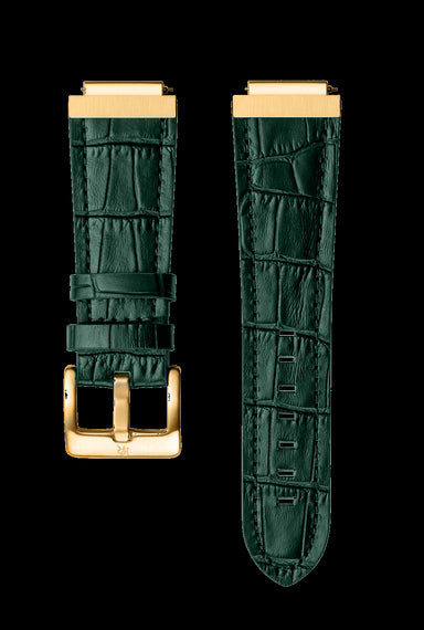 Leder Uhrenarmband - Gold Grün Leder Uhrenarmband - Gold Grün