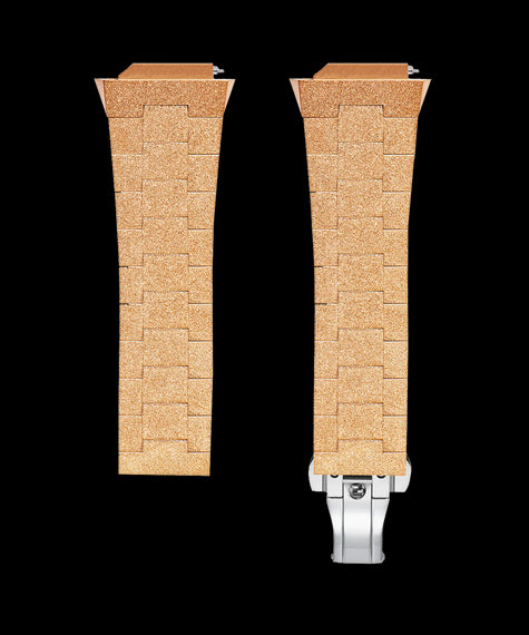 Uhrenarmband aus mattiertem Stahl in Roségold Uhrenarmband aus mattiertem Stahl in Roségold