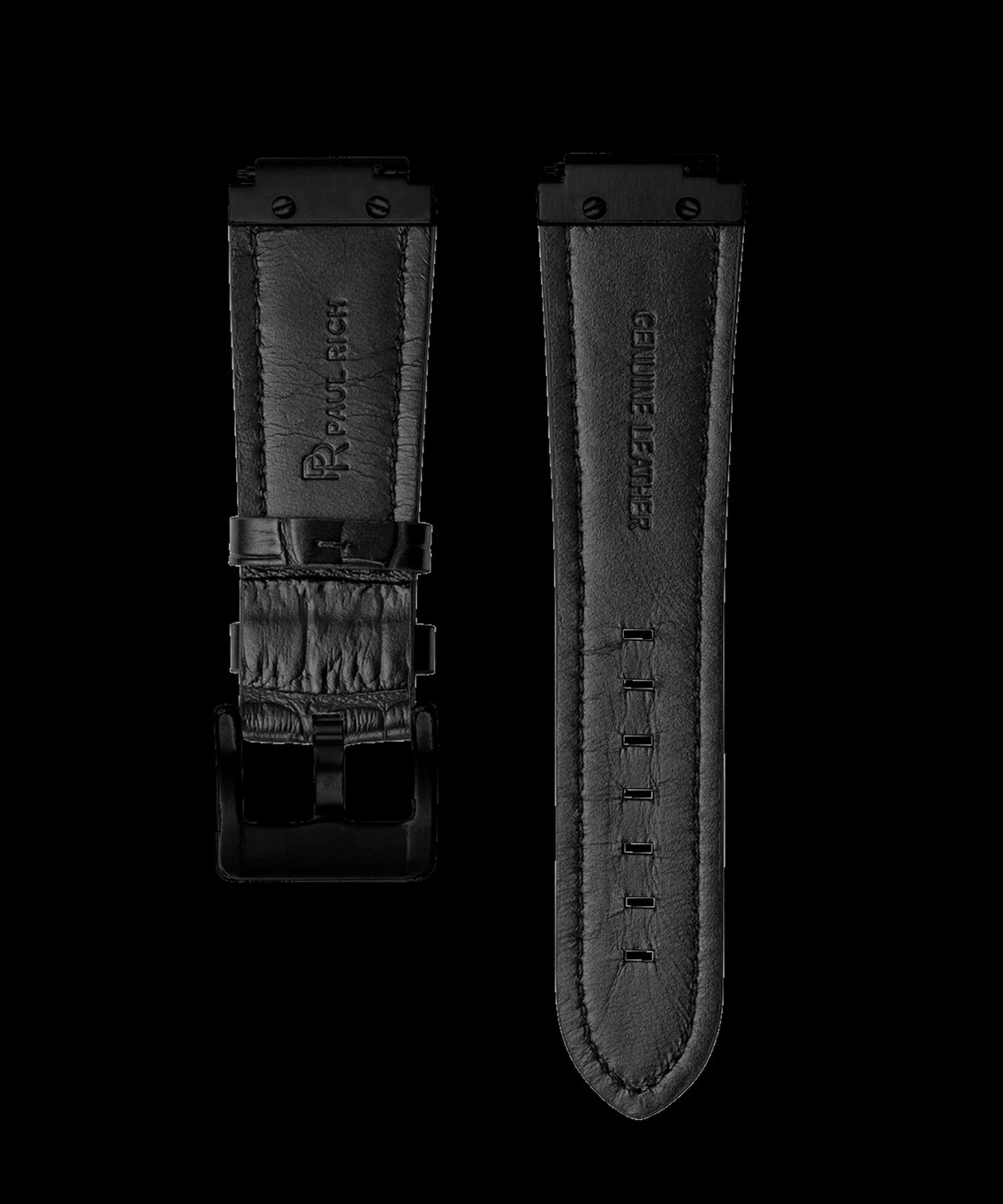 Star Dust I Leather Watchband Black Star Dust I Leather Watchband Black