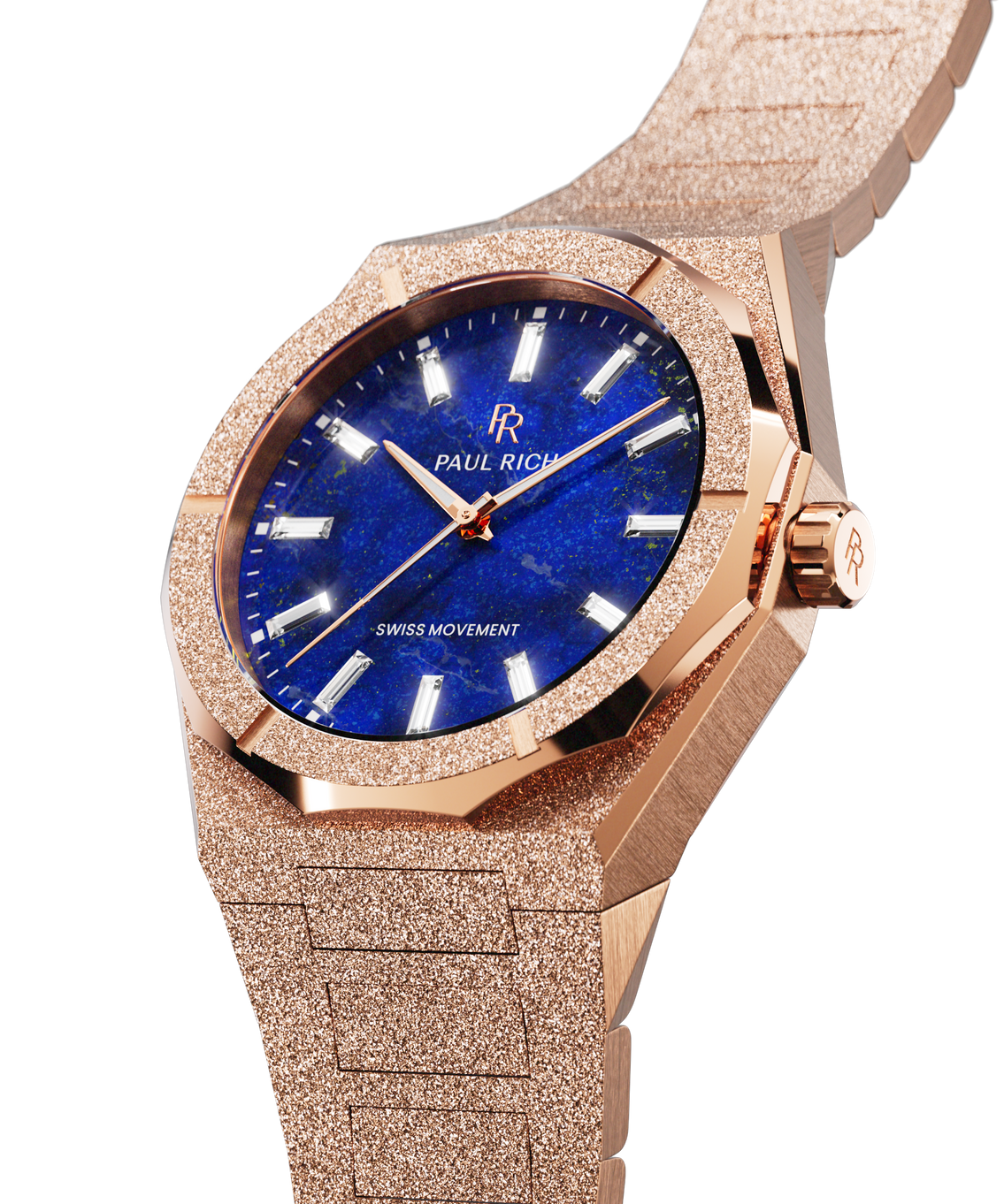 Frosted Star Dust II Lapis Nebula Rose Gold, closeup view [product_visual]