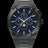 Paul Rich black watch with aventurine dial, moonphase display, and three subdials on a brushed black bracelet.