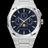 Paul Rich silver watch with aventurine dial, moonphase display, and three subdials on a brushed silver bracelet.