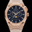 Paul Rich frosted rose gold watch with aventurine dial, moonphase display, and three subdials on a frosted bracelet.