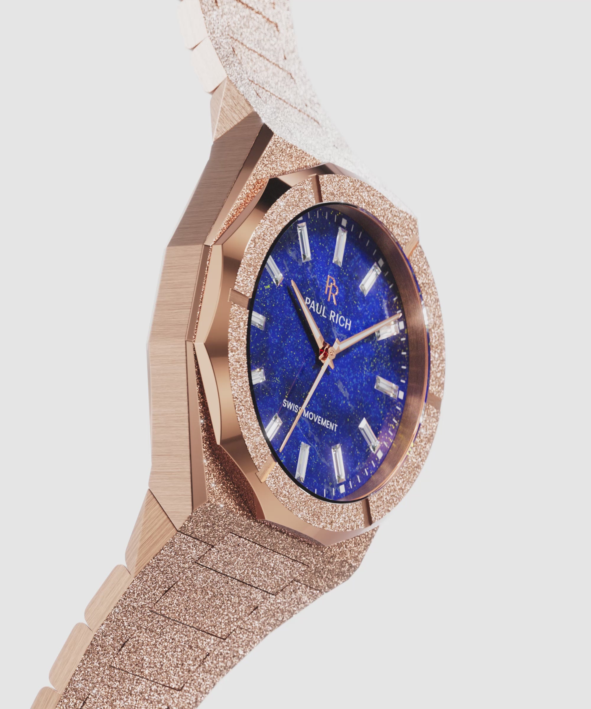 Frosted Star Dust II Lapis Nebula Rose Gold, 360° spin