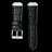 Leather Watch Band Silver Black