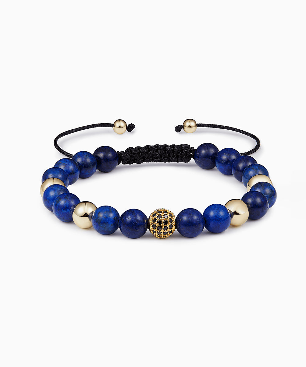 Gold Zircon Blue Onyx Bracelet