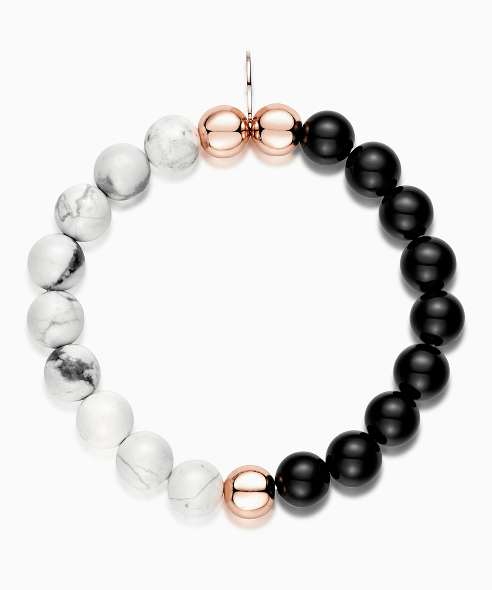 Marble Black Onyx Rose Gold Bracelet