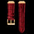 Leather Watch Band Gold Red
