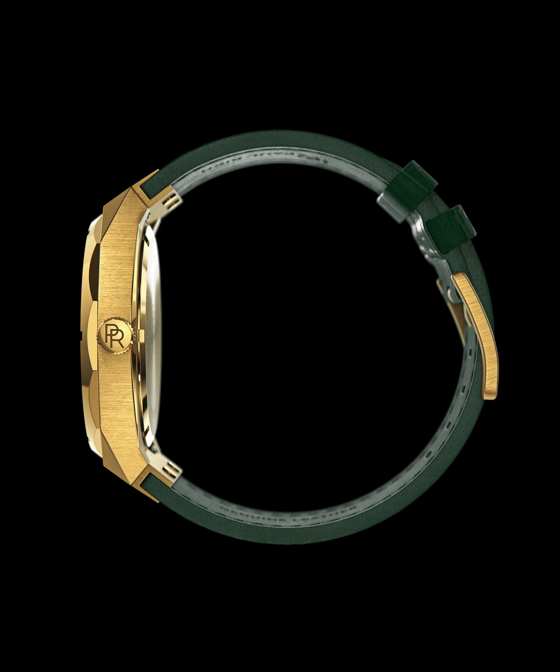 Frosted Star Dust Green Gold Leather